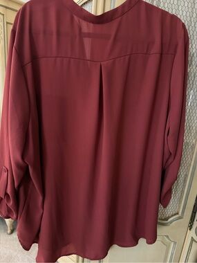 Lush Women's Button Sleeve Terra Cotta Blouse